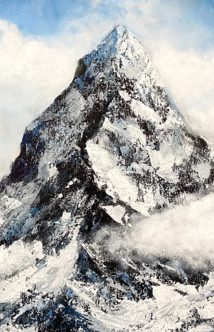 Mountainscape Knife Painting