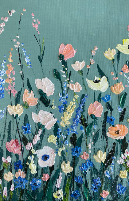 Field of Posies Palette-Knife Painting
